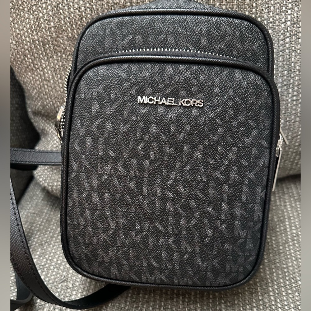 Michael Kors Black Crossbody Bag with Signature Monogram